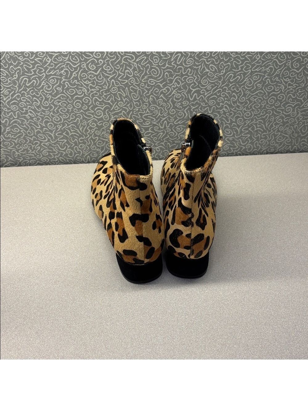 Azura Love Leopard Print Booties with Black Suede 1” Heel - Size 39 Euro - Picture 6 of 7